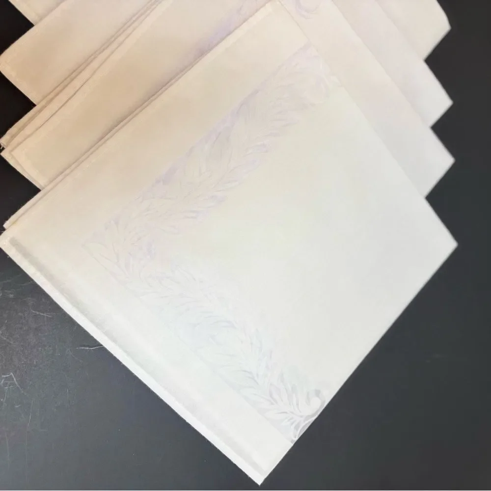Elegant Vintage White Cloth Napkins Organza Insert Set of 5